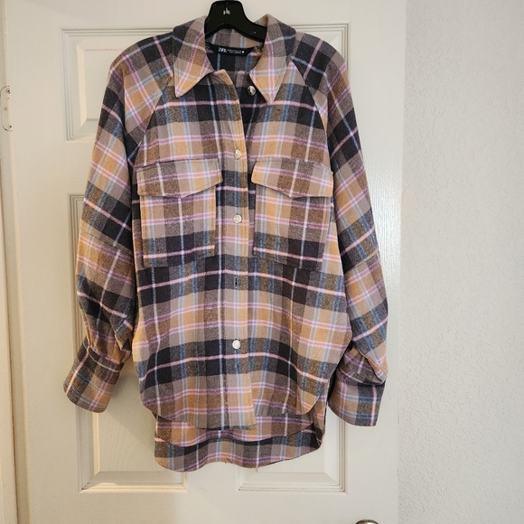ZARA Oversized Plaid Shirt Shacket Pendleton - Picture 10 of 11